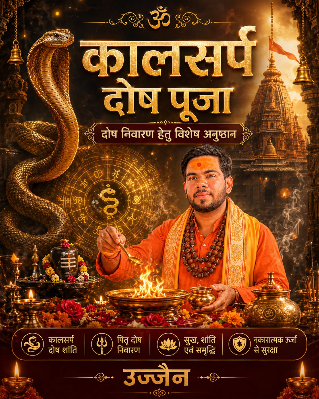 Kaal sarp ritual visual from puja setup