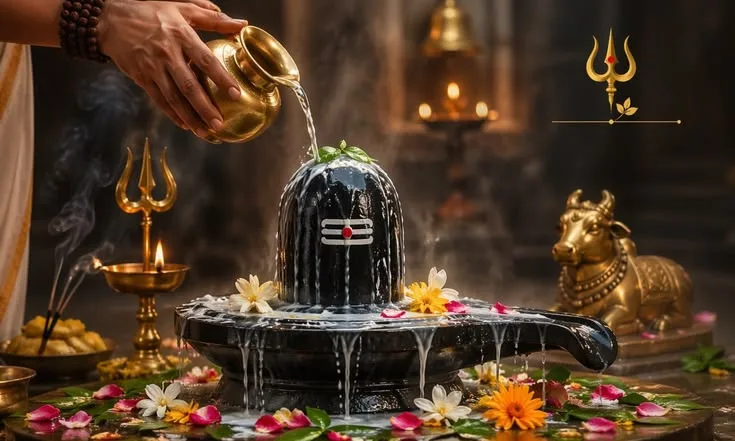 Rudrabhishek puja close visual